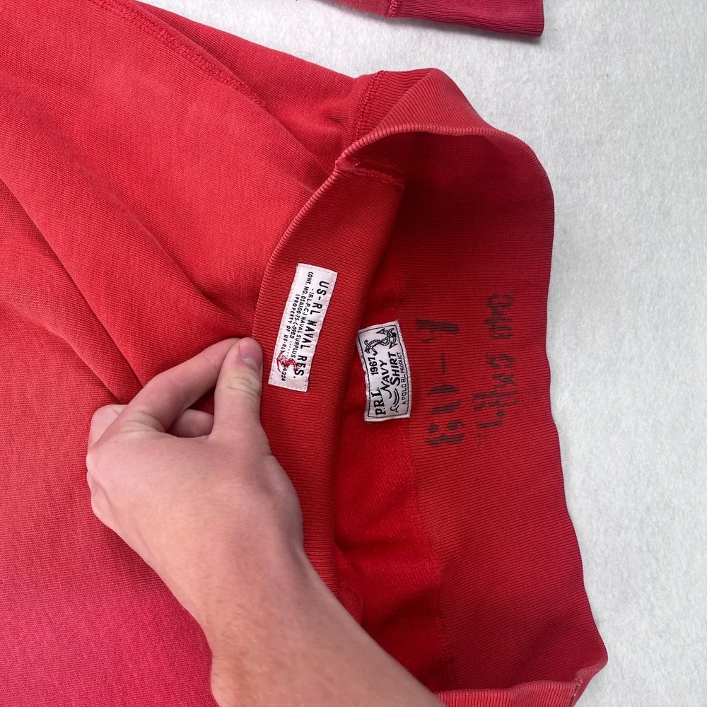 Polo Ralph Lauren Mens Yukon Field US-RL Vintage Fit Double V Sweatshirt Red M - Picture 5 of 9